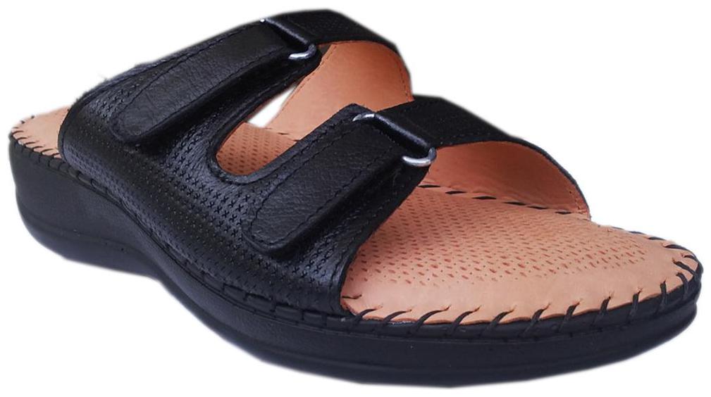 

DR SOLE VELCRO COLLECTION LEATHER FLATS FOR HER BY 1 WALK-BLACK
