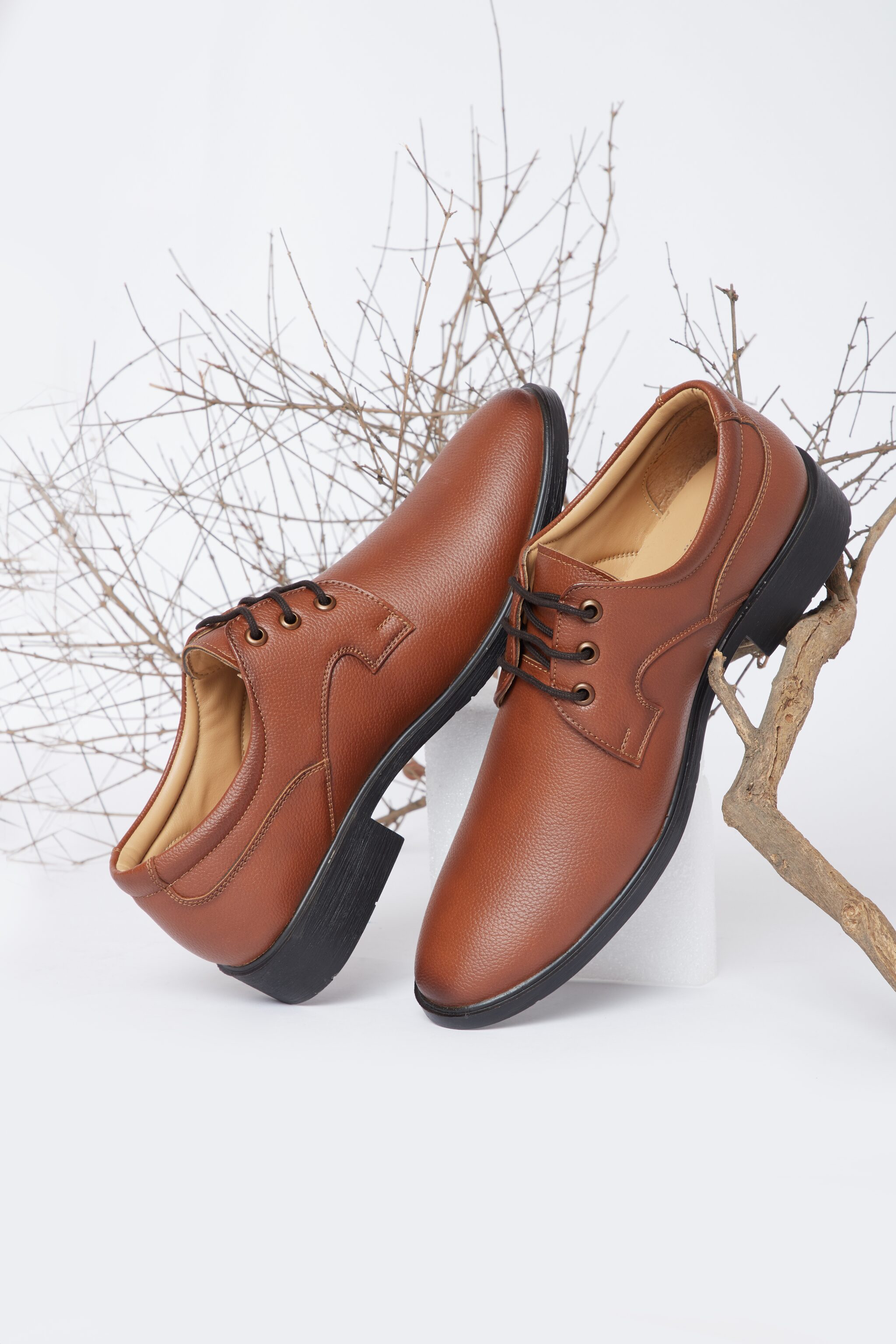 

Duke Men Tan Derby Formal Shoes - FORMAL SHOES - FWOL564