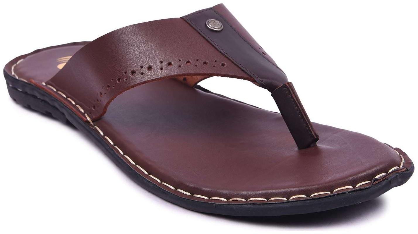 

e-Lyte men Leather chappal EAT-84090 Brown color