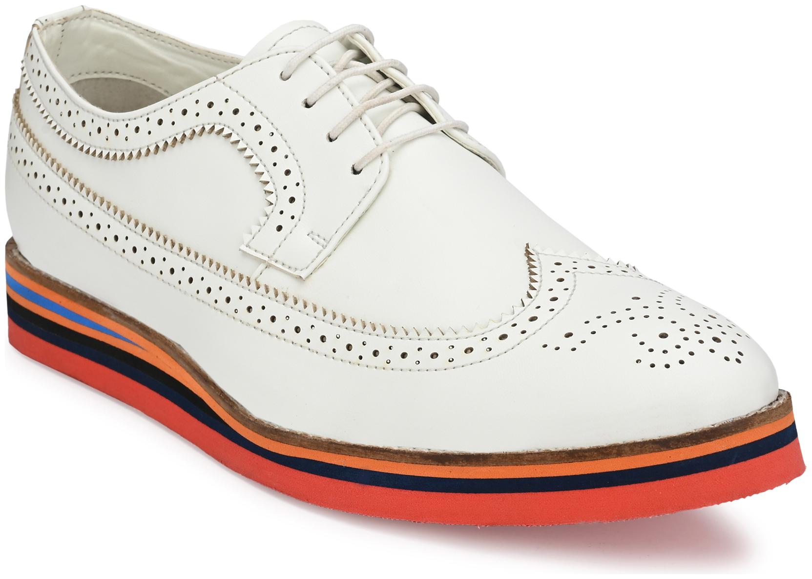 

Eego Italy Men White Brogues Formal Shoes - NR-11-WHITE
