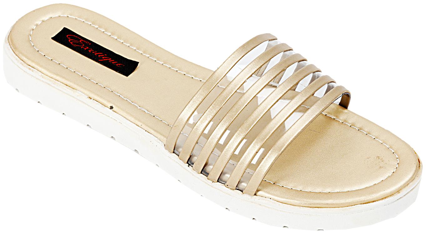 

Exotique Women s Gold Fashion Flat Slip-on (EL0065GO)