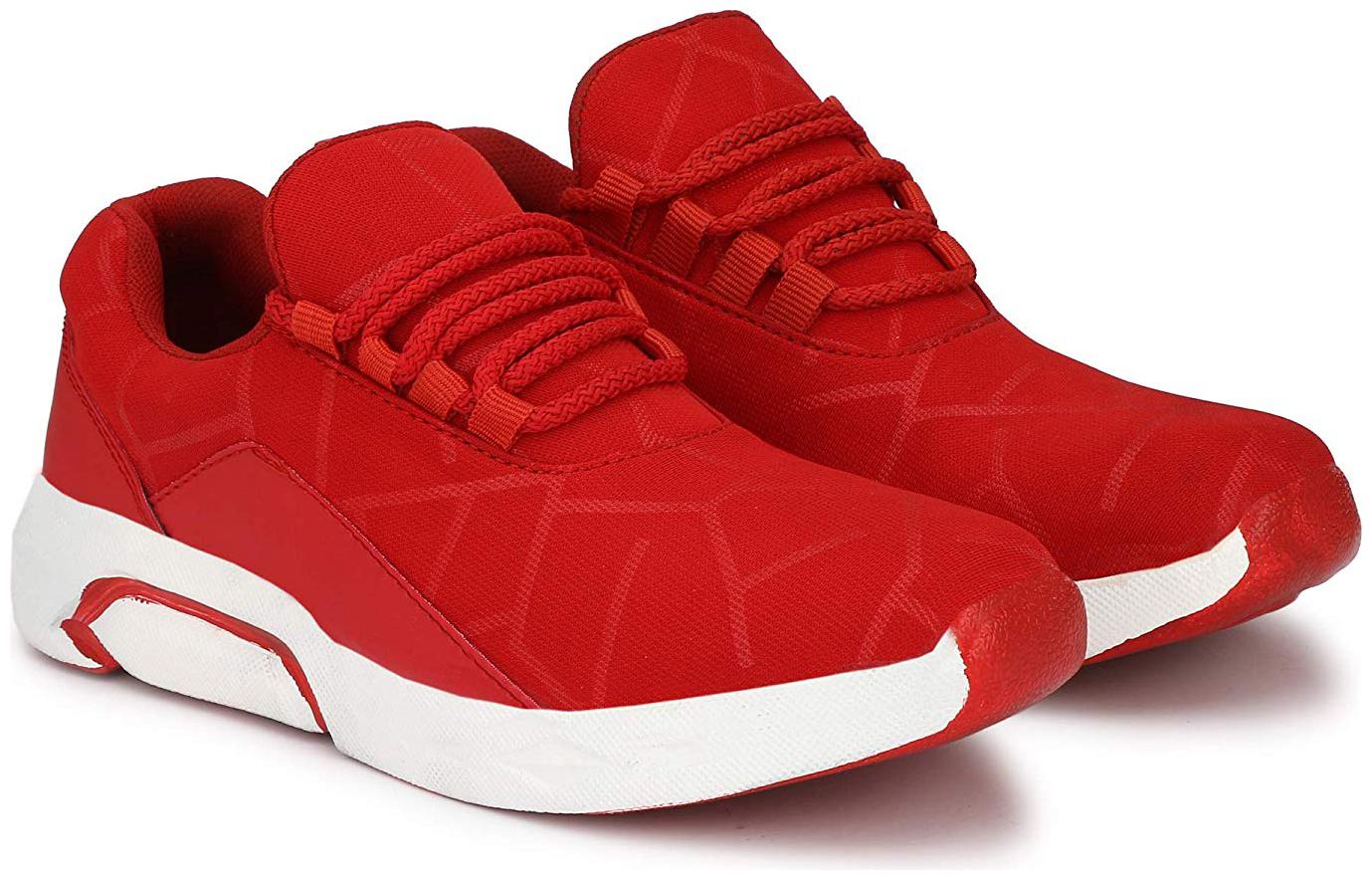 

FANTUM Unisex Makdi Running Shoes Training Gym Shoes ( Red Grey )