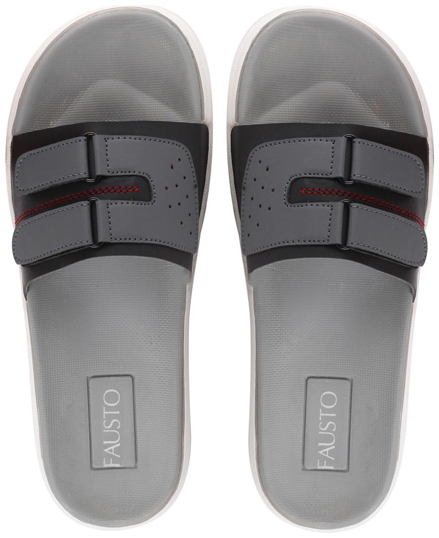 

FAUSTO Men Black Sliders - 1 Pair