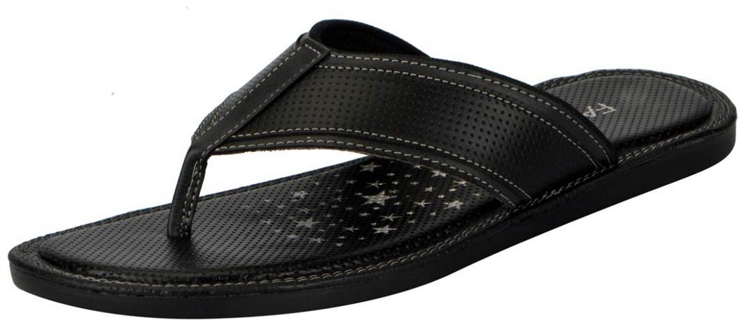

FAUSTO Black Men s Flip Flop and House Slippers