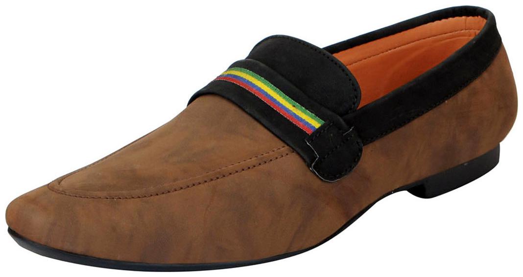 

FAUSTO Men Multi-Color Loafers - FST KF-401 BROWN BLACK