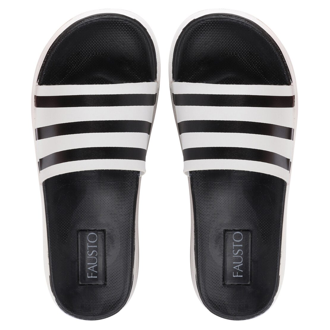

FAUSTO Men Black Sliders - 1 Pair