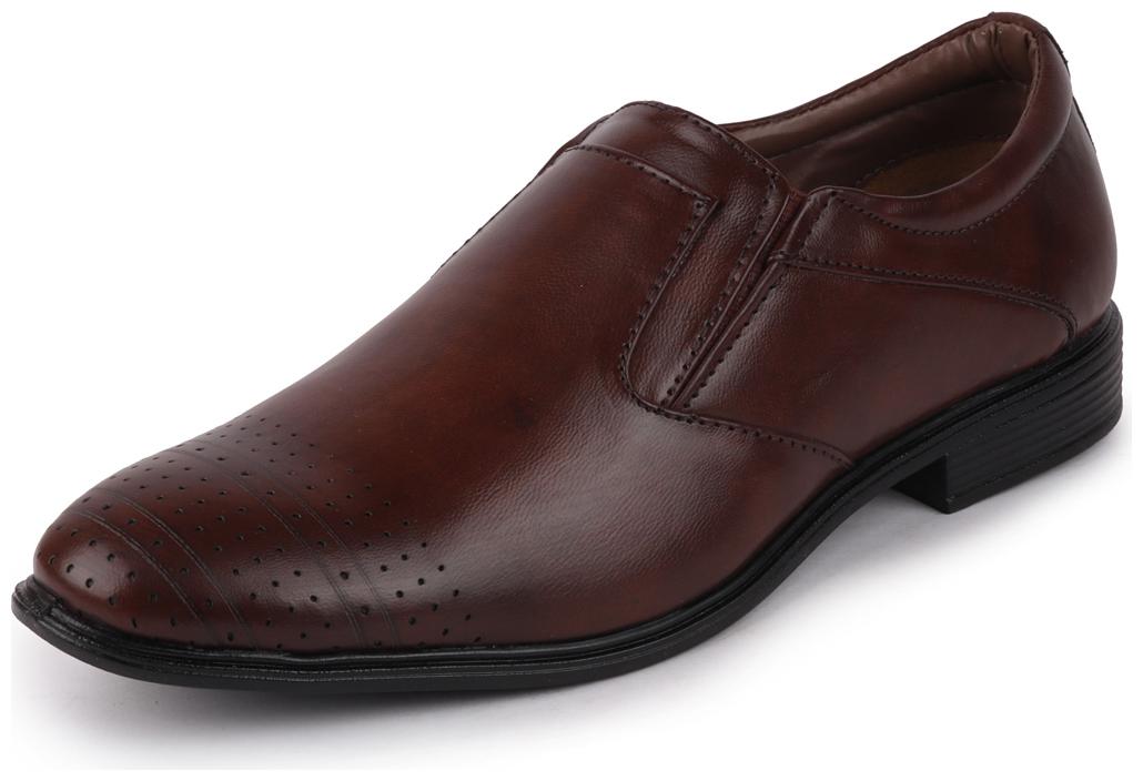 

FAUSTO Men Brown Slip-On Formal Shoes