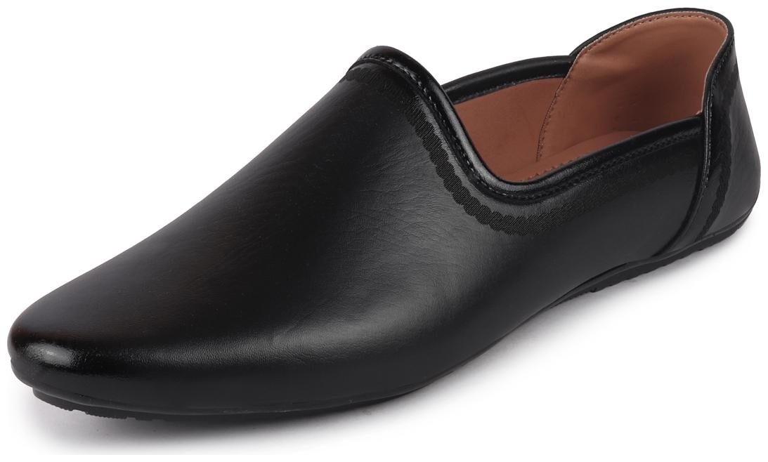 

FAUSTO Men s Black Ethnic Lightweight Juttis Mojaris