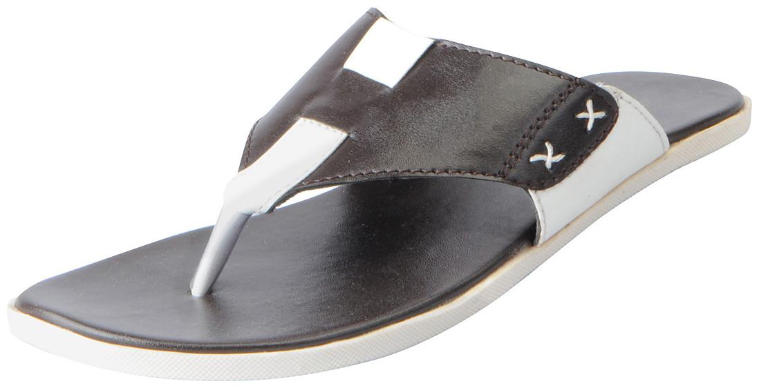 

Fausto Men s Brown White House and Daily Wear Slippers
