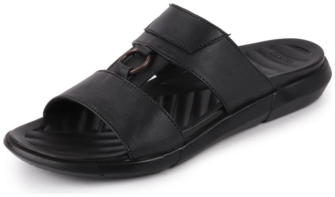 

FAUSTO Men Black Indoor Slippers - 1 Pair
