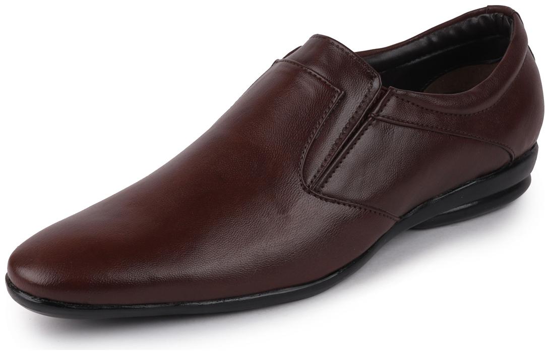 

FAUSTO Men Brown Slip-On Formal Shoes