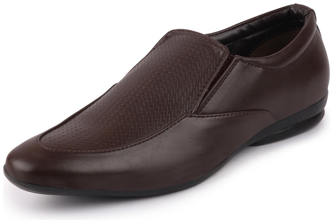 

FAUSTO Men Brown Slip-On Formal Shoes