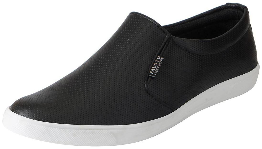 

Fausto Men s Black Loafers Casual Shoes