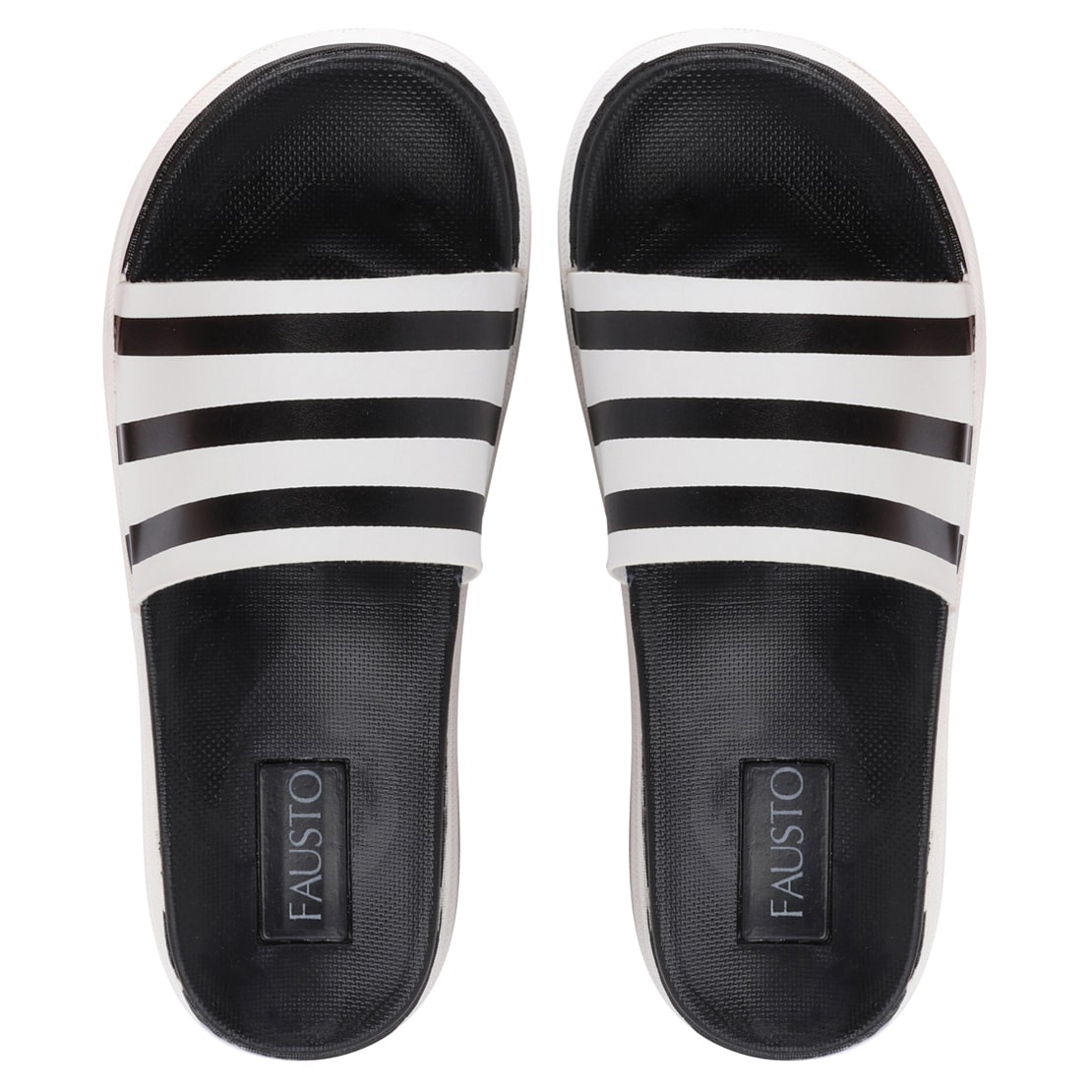 

FAUSTO Men Black Sliders - 1 Pair
