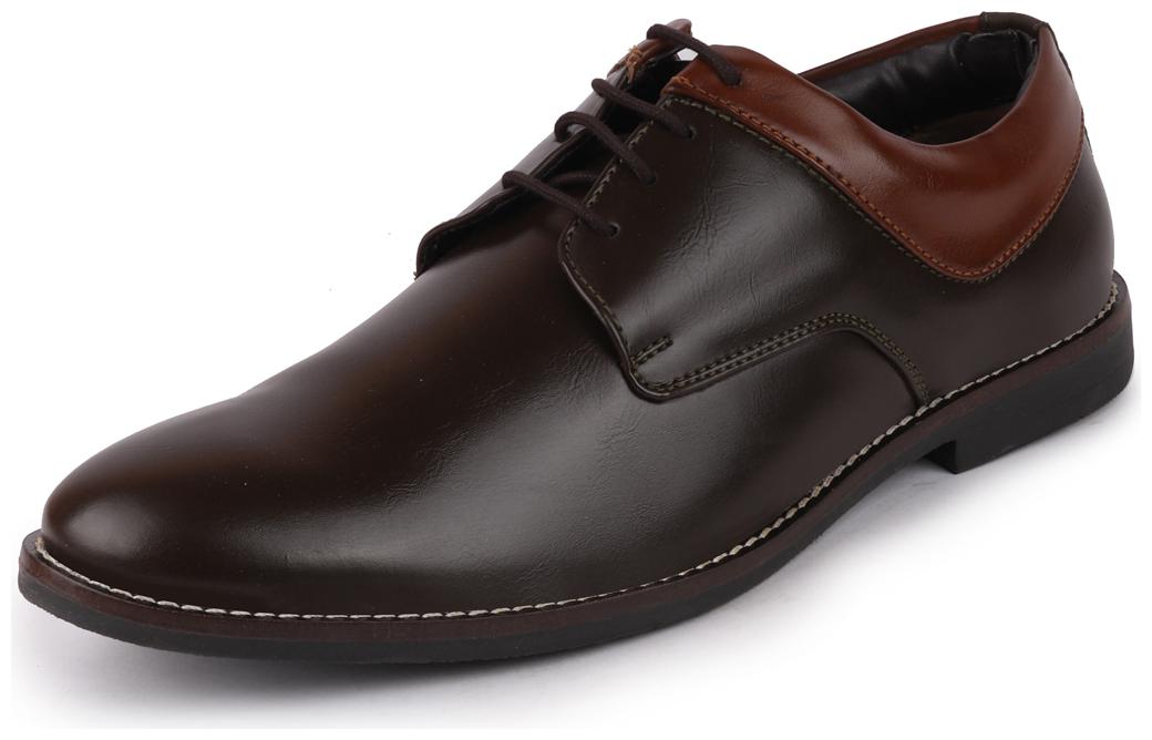 

FAUSTO Men Brown Derby Formal Shoes