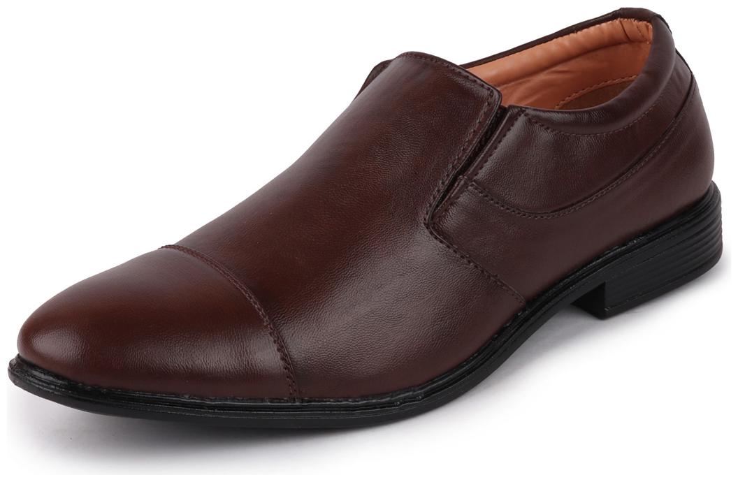 

FAUSTO Men Brown Slip-On Formal Shoes