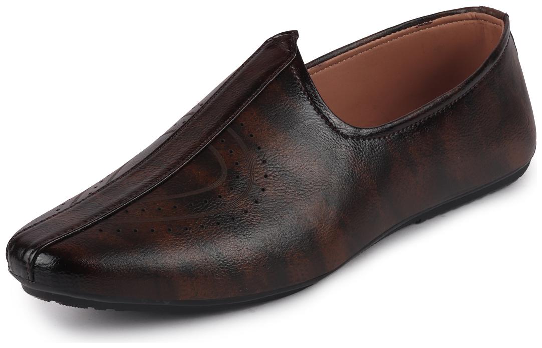 

FAUSTO Men s Brown Ethnic Fashion Style Juttis Mojaris