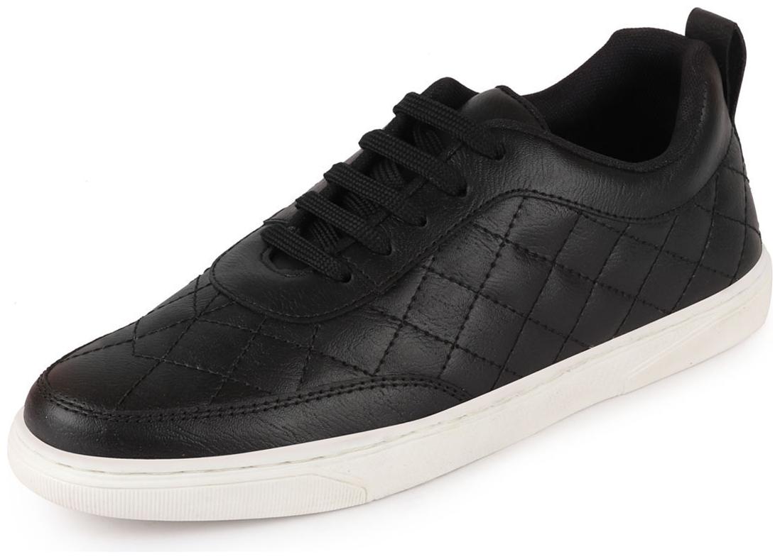

FAUSTO Classic Lace Up Sneakers Men Black Classic Sneakers - Fst ki-4005 black