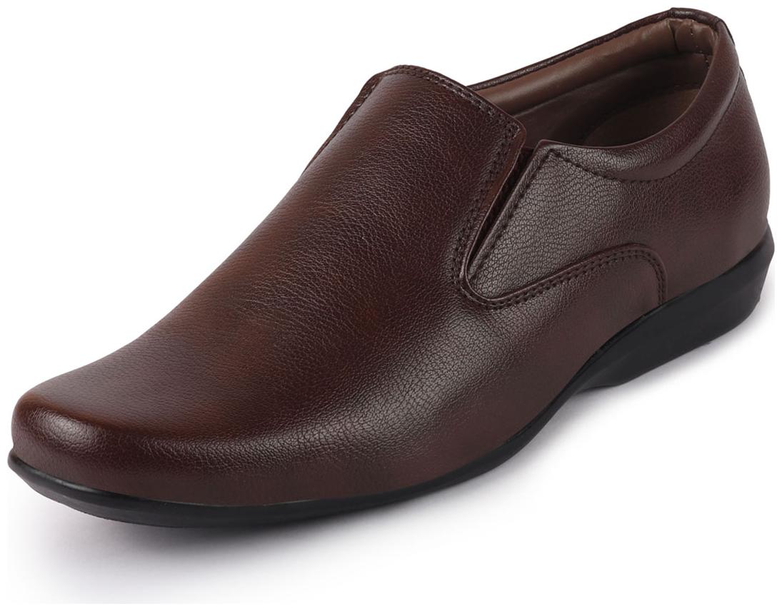 

FAUSTO Men Brown Slip-On Formal Shoes