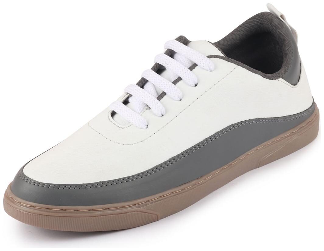 

FAUSTO Colorblocked Sneakers Men White Classic Sneakers - Fst ki-4002 white grey