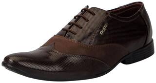 FAUSTO Men's Brown Derby Shoes