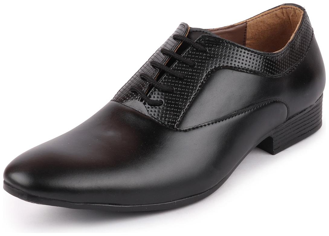 

FAUSTO Men Black Oxford Formal Shoes