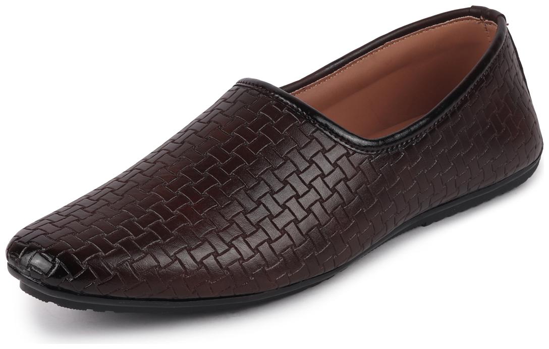 

FAUSTO Men s Brown Ethnic Regular Styling Juttis Mojaris
