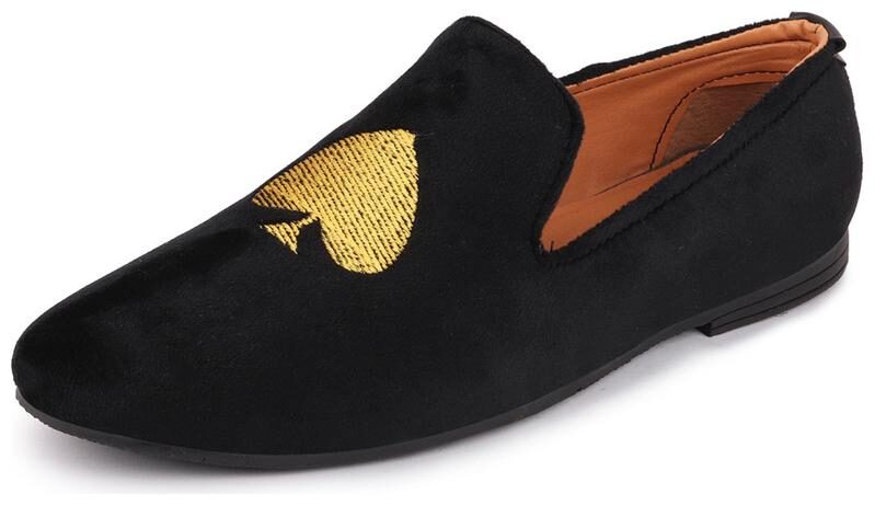

FAUSTO Men s Black Velvet Party Slip On Shoes