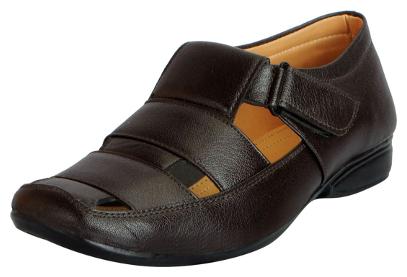 

Fausto Men s Brown Premium Leather Outdoor Sandals