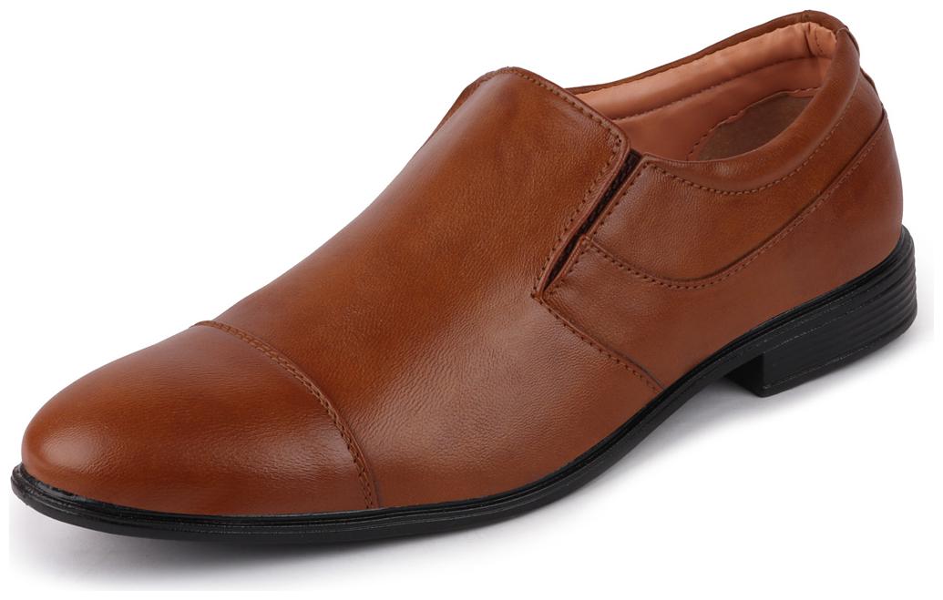 

FAUSTO Men Brown Slip-On Formal Shoes