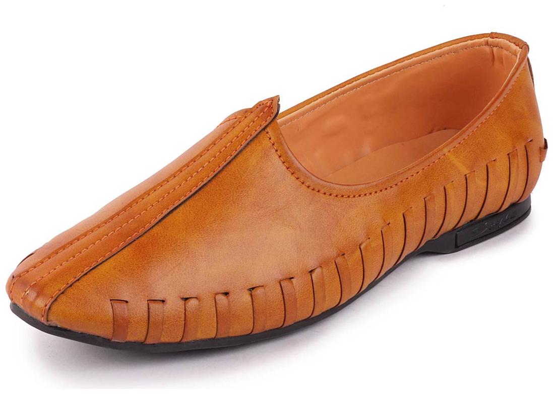 

Fausto Men s Tan Casual Jutis and Mojaris