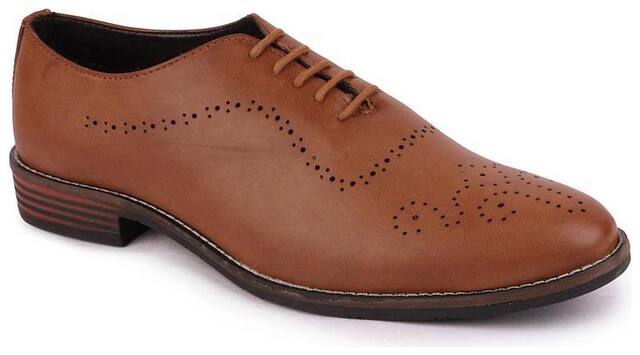 Fausto Men Tan Welted Formal Oxford Shoes