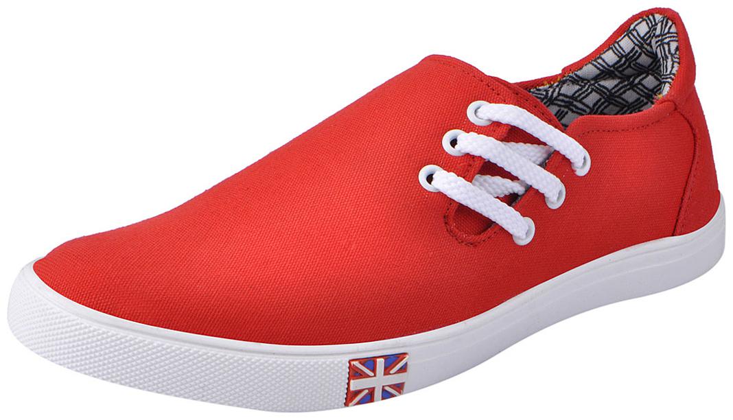 

FAUSTO Red Men s Casual Side Lace up