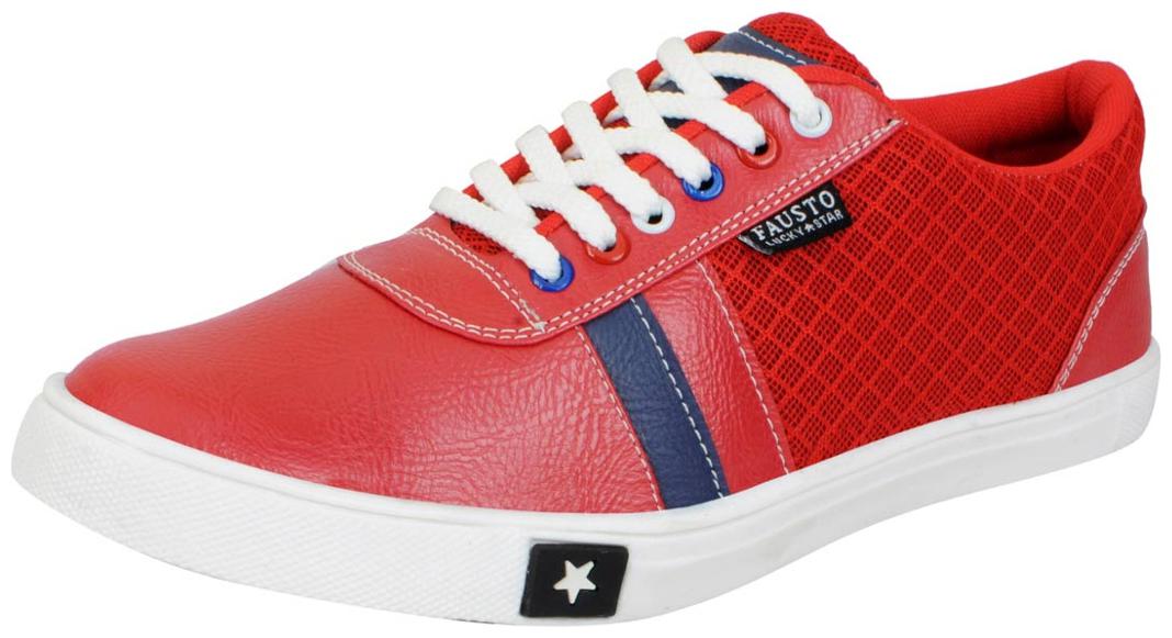 

FAUSTO Men Red Classic Sneakers