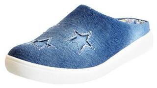 Fausto Women's Navy Blue Canvas Slip On Shoes