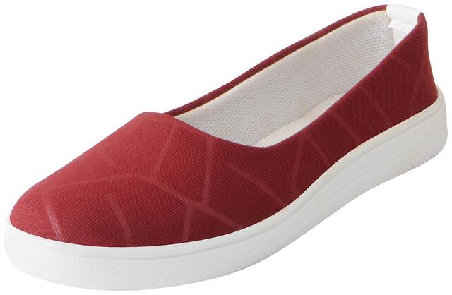 Fausto Women's Cherry Stylish Canvas Ballerina