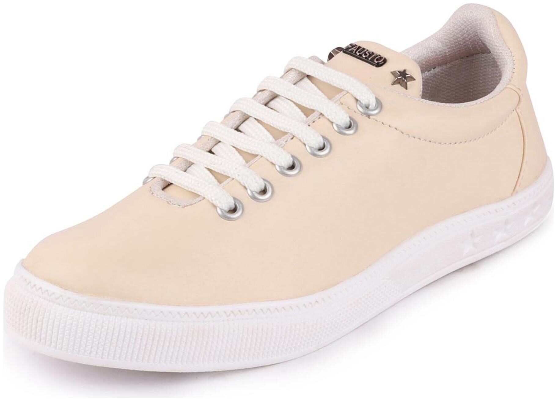 

Fausto Women s Cream Sneakers