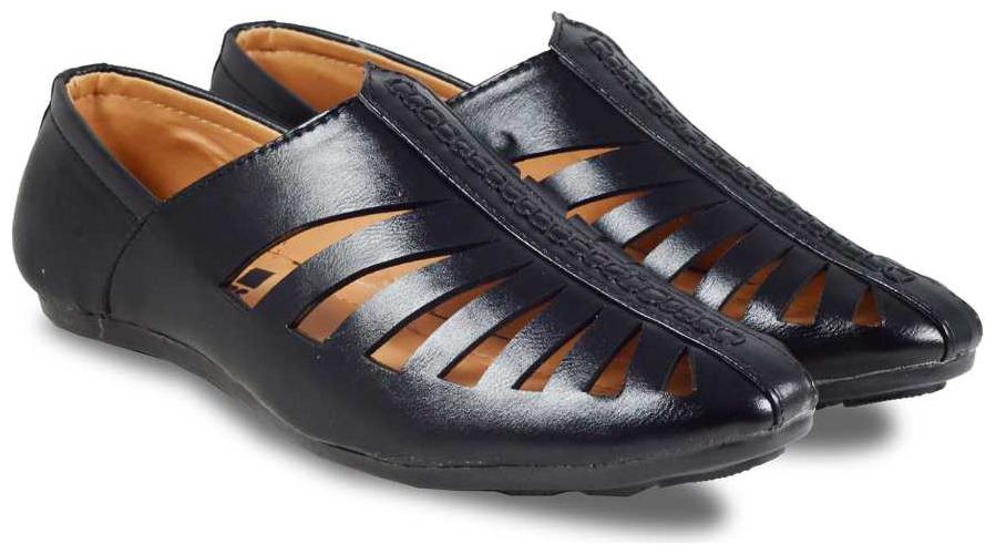 

FEETNEAT Men Black Shoe-Style Sandals