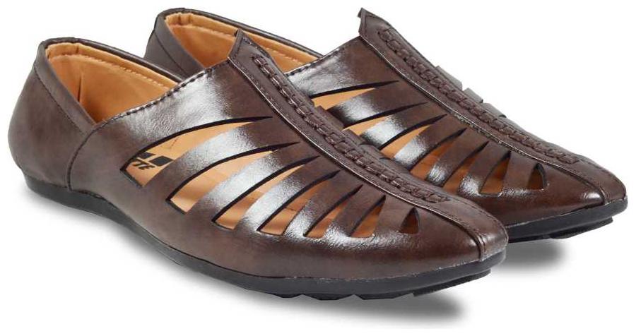 

FEETNEAT Men Brown Shoe-Style Sandals