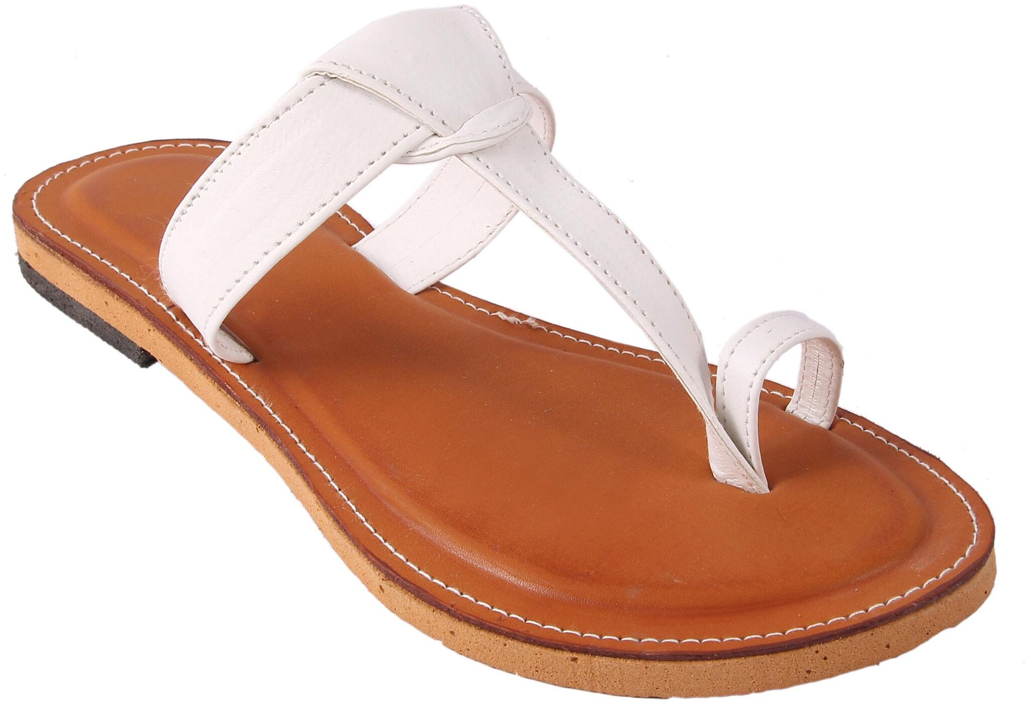 

Femmecrafts White Faux Leather Slippers For Women uk-4