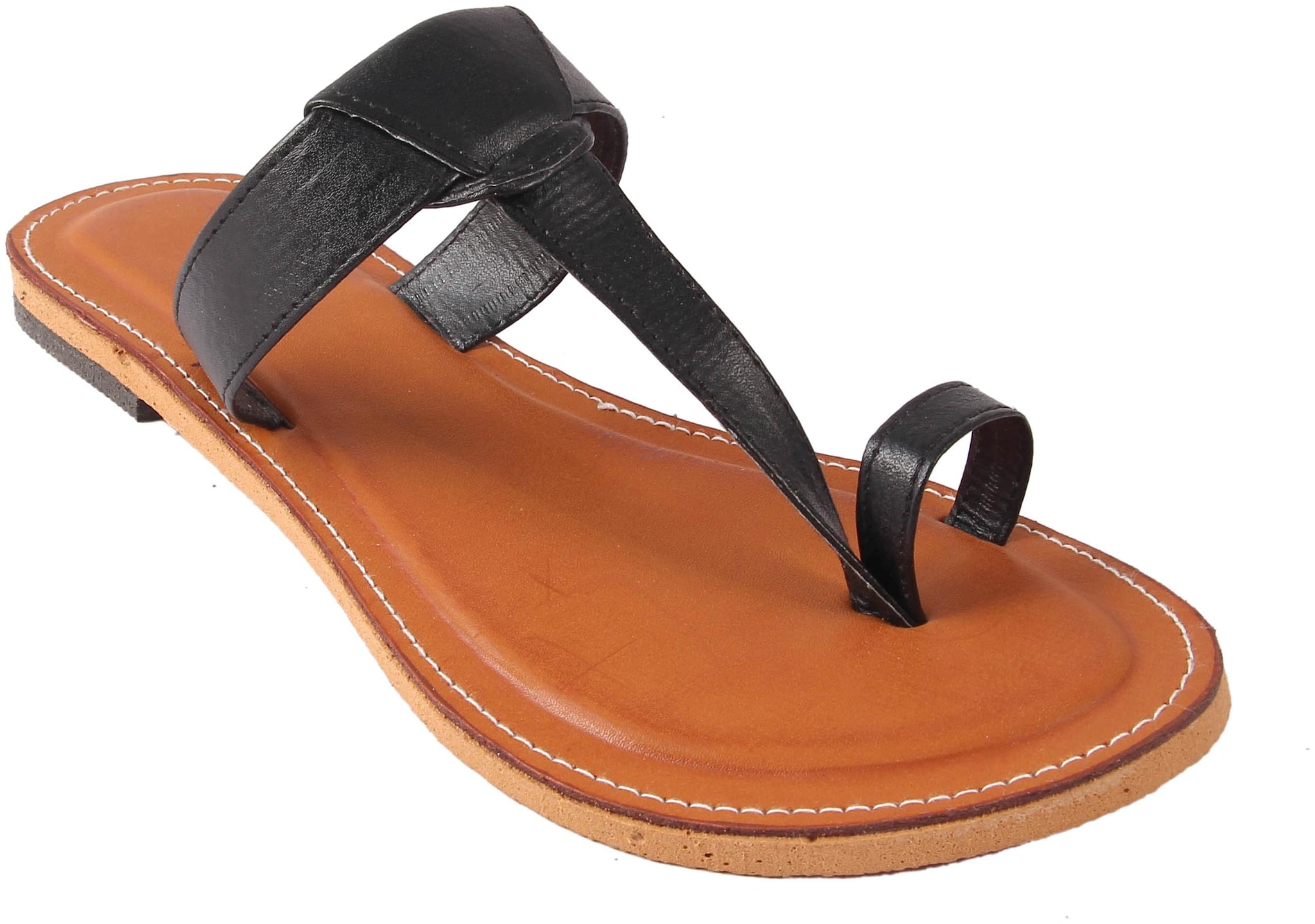 

Femmecrafts Black Faux Leather Slippers For Women uk-5