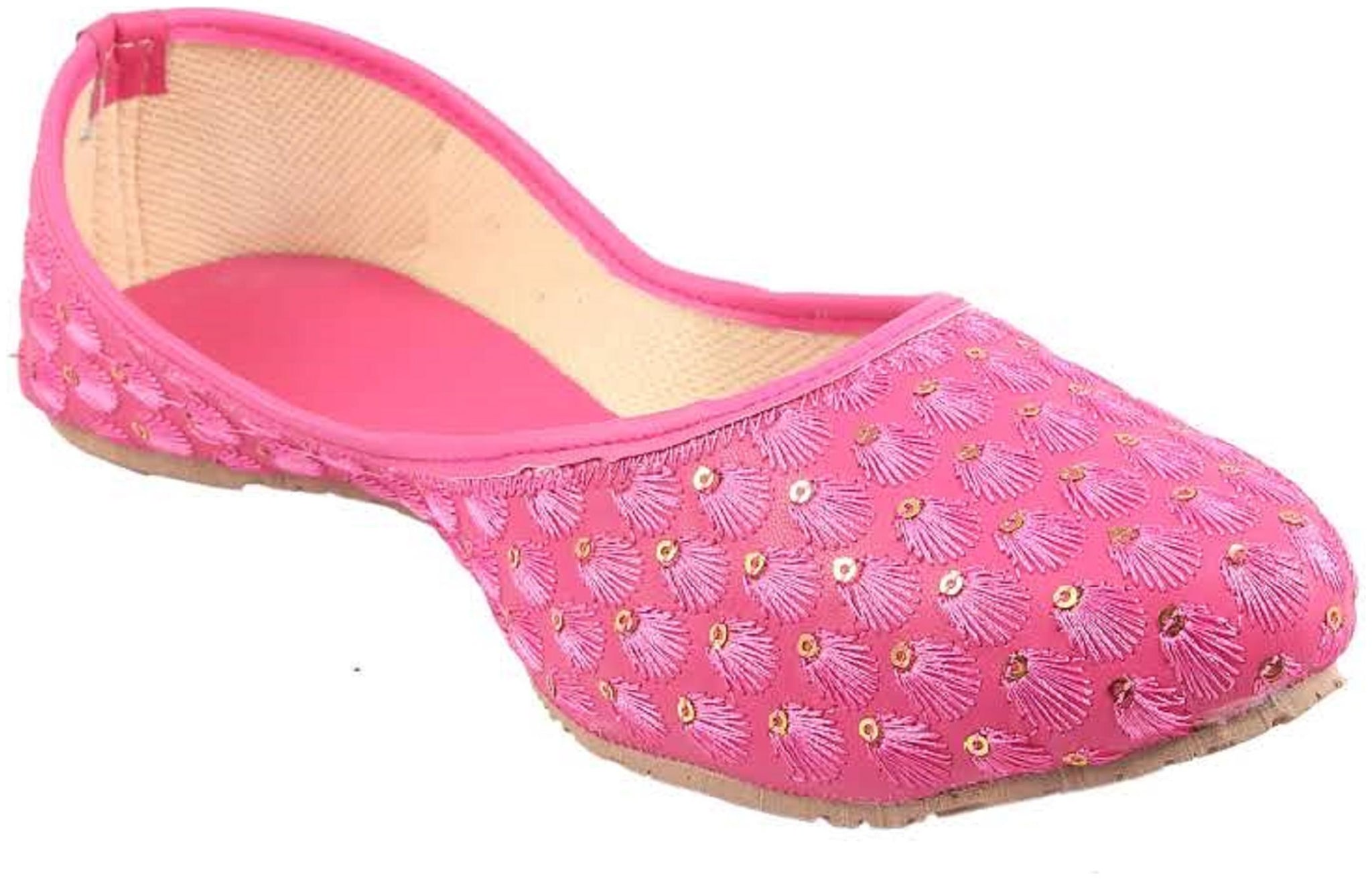 

Femmecrafts Women s Pink Ethnic Juti Mojari for Women and Girls