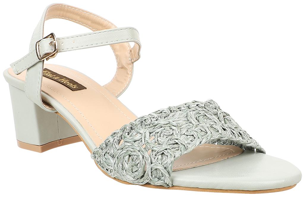

Flat n Heels Women Green Heeled Sandals