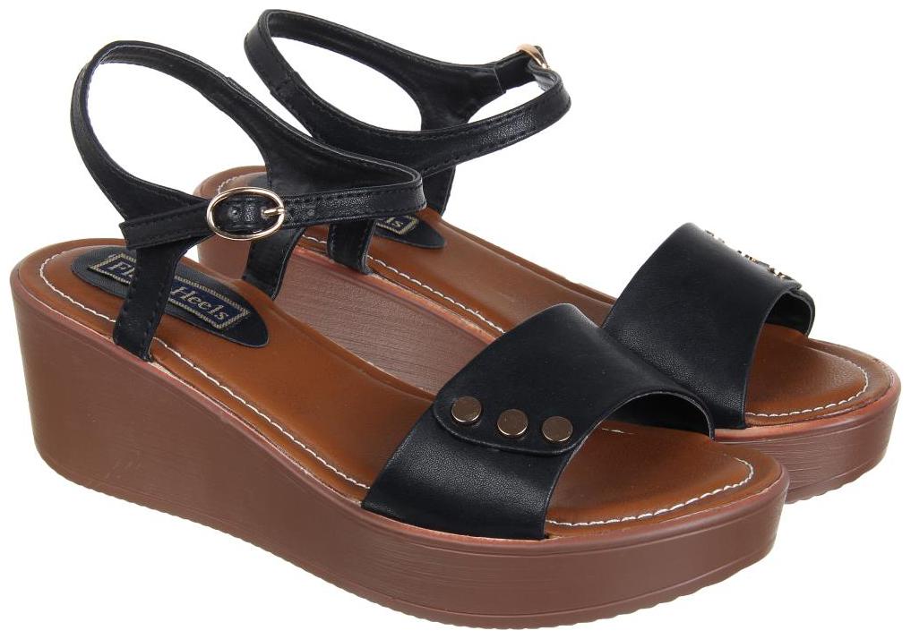 

Flat n Heels Women Black Wedges