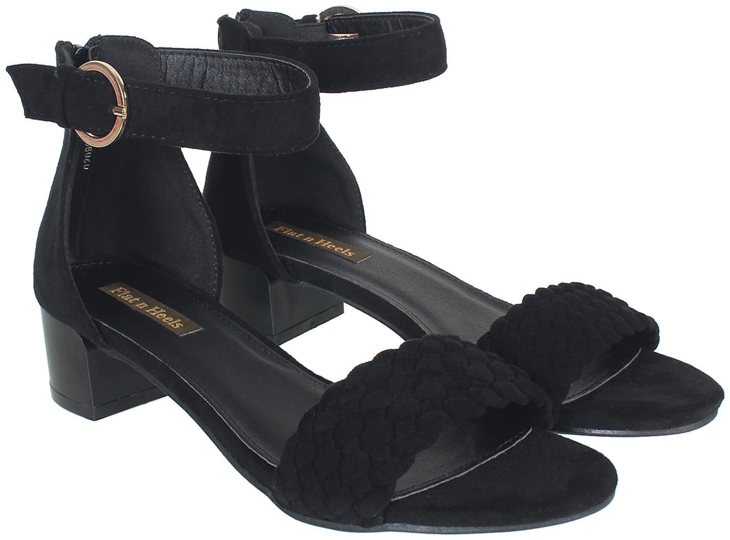 

Flat n Heels Women Black Heeled Sandals