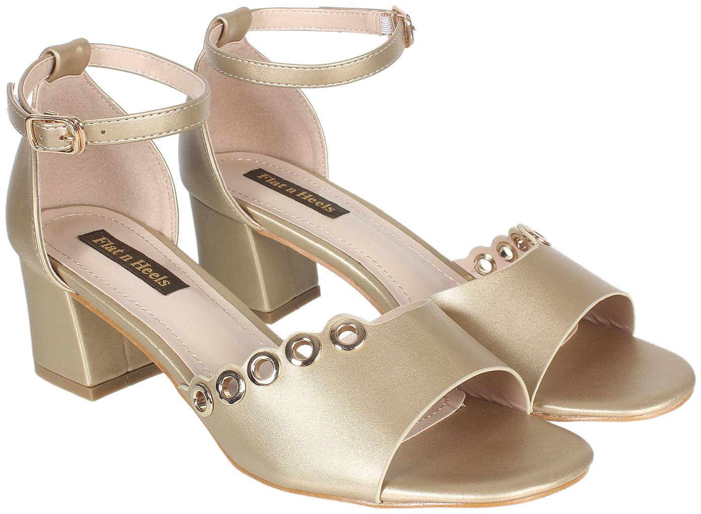 

Flat n Heels Women Gold Heeled Sandals