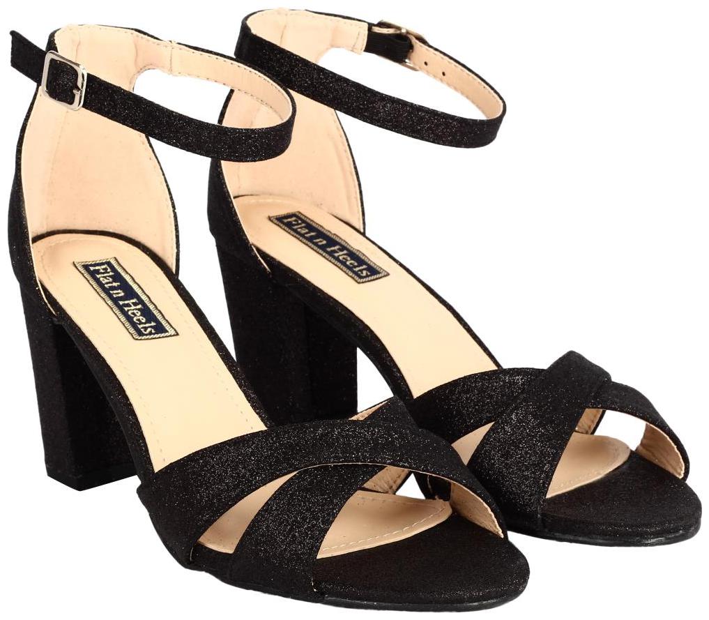 

Flat n Heels Women Black Heeled Sandals