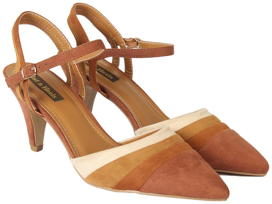 

Flat n Heels Women Brown Heeled Sandals