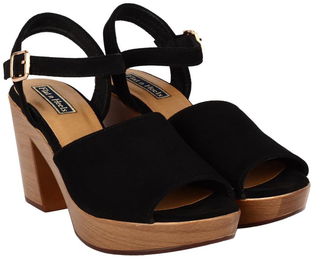 

Flat n Heels Women Black Heeled Sandals