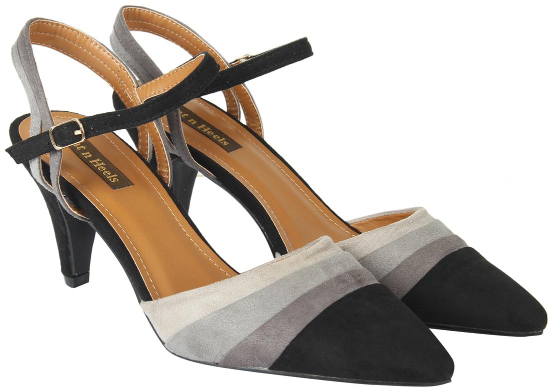 

Flat n Heels Women Black Heeled Sandals